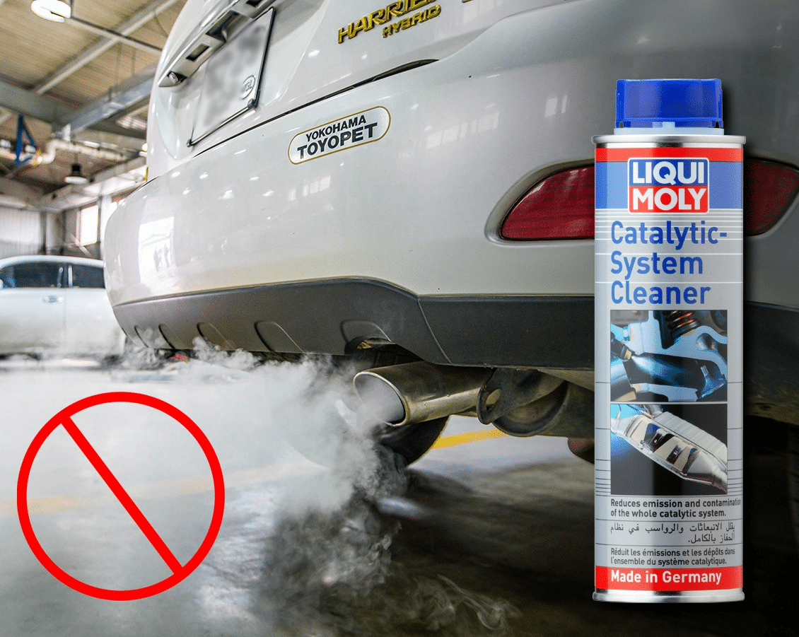 Catalytic converter cleaning with LIQUI MOLY additive
