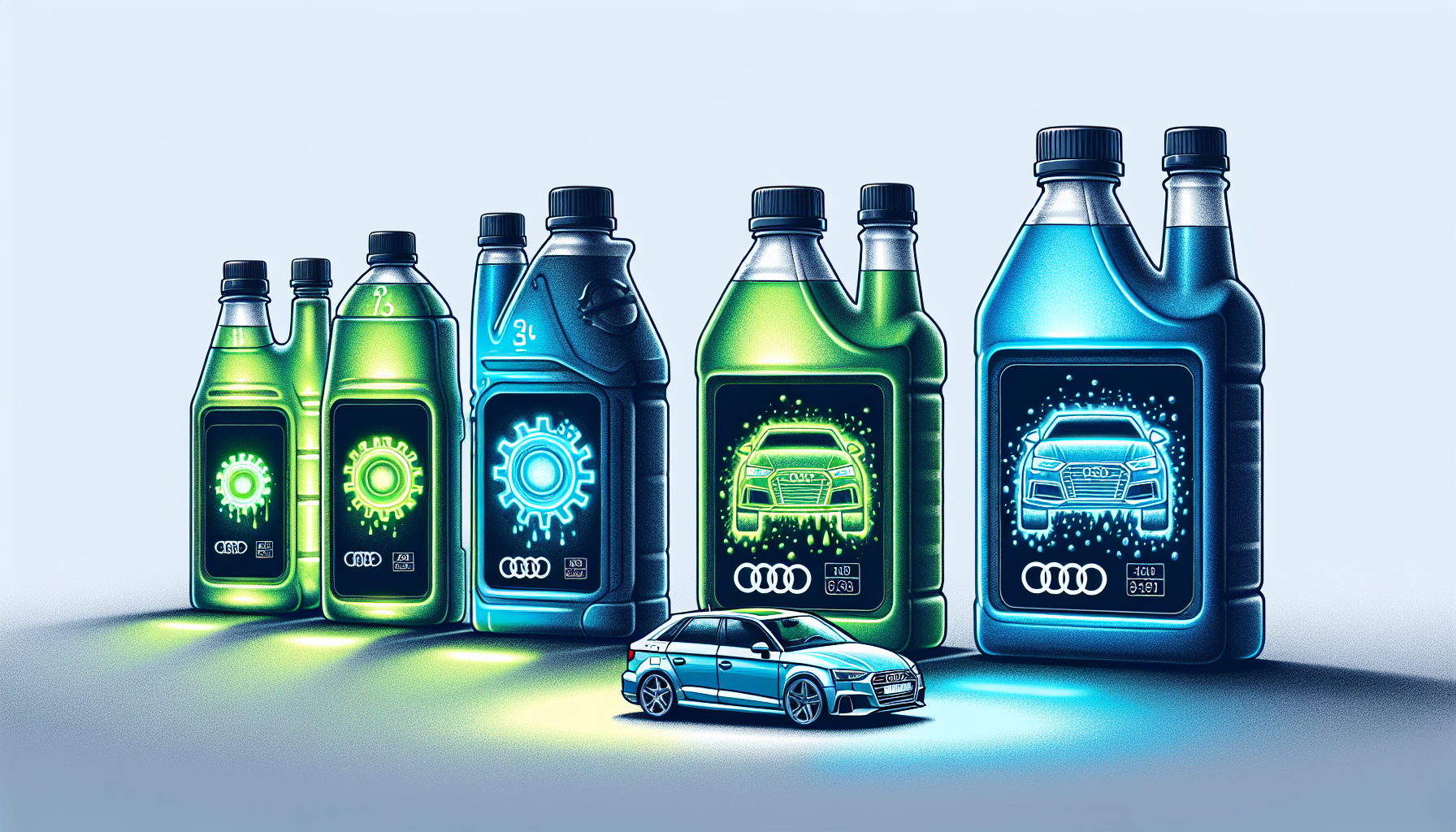 Illustration comparing various Audi A3 coolant brands
